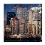 New York Skyline Manhattan Hudson Tile Coasters Front