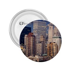 New York Skyline Manhattan Hudson 2 25  Buttons by Simbadda