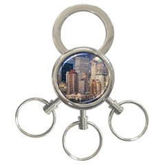 New York Skyline Manhattan Hudson 3-ring Key Chains by Simbadda