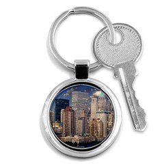 New York Skyline Manhattan Hudson Key Chains (round)  by Simbadda