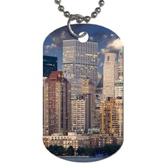 New York Skyline Manhattan Hudson Dog Tag (two Sides) by Simbadda