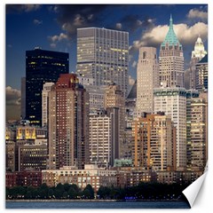 New York Skyline Manhattan Hudson Canvas 16  X 16   by Simbadda