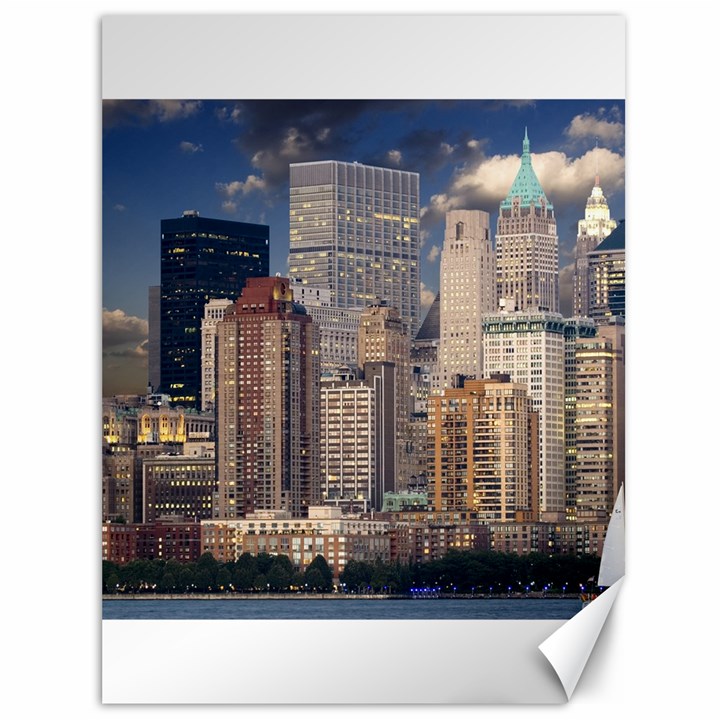 New York Skyline Manhattan Hudson Canvas 36  x 48  