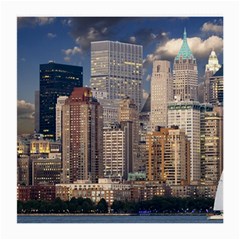 New York Skyline Manhattan Hudson Medium Glasses Cloth by Simbadda