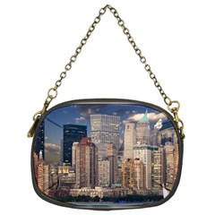 New York Skyline Manhattan Hudson Chain Purses (two Sides)  by Simbadda