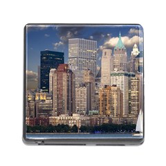 New York Skyline Manhattan Hudson Memory Card Reader (square) by Simbadda