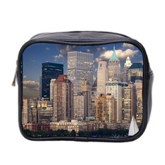 New York Skyline Manhattan Hudson Mini Toiletries Bag 2-side by Simbadda