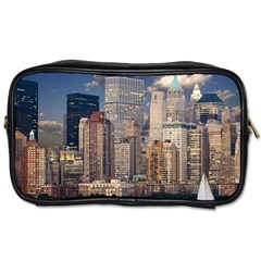 New York Skyline Manhattan Hudson Toiletries Bags by Simbadda