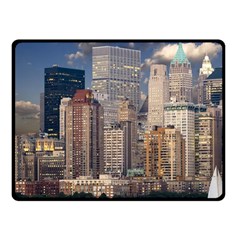 New York Skyline Manhattan Hudson Fleece Blanket (small) by Simbadda