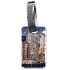 New York Skyline Manhattan Hudson Luggage Tags (two Sides) by Simbadda