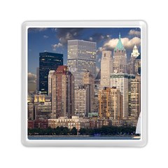 New York Skyline Manhattan Hudson Memory Card Reader (square)  by Simbadda