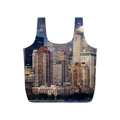 New York Skyline Manhattan Hudson Full Print Recycle Bags (s)  by Simbadda