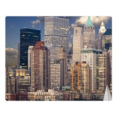 New York Skyline Manhattan Hudson Double Sided Flano Blanket (large)  by Simbadda