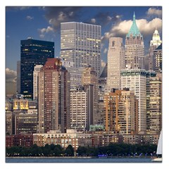 New York Skyline Manhattan Hudson Large Satin Scarf (square) by Simbadda