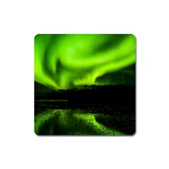 Aurora Borealis Northern Lights Sky Square Magnet by Simbadda