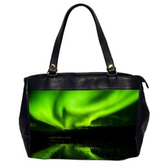 Aurora Borealis Northern Lights Sky Office Handbags (2 Sides)  by Simbadda