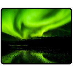 Aurora Borealis Northern Lights Sky Double Sided Fleece Blanket (medium)  by Simbadda