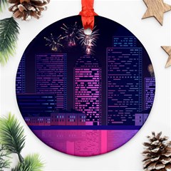 Architecture Home Skyscraper Round Ornament (two Sides) by Simbadda