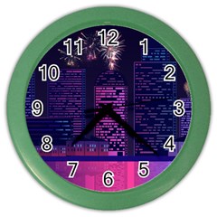 Architecture Home Skyscraper Color Wall Clocks by Simbadda