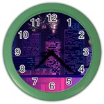 Architecture Home Skyscraper Color Wall Clocks Front