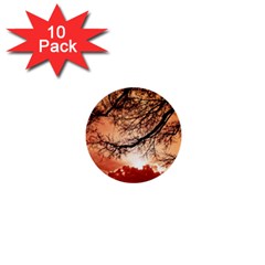 Tree Skyline Silhouette Sunset 1  Mini Buttons (10 Pack) 