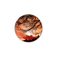 Tree Skyline Silhouette Sunset Golf Ball Marker (10 Pack) by Simbadda