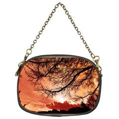 Tree Skyline Silhouette Sunset Chain Purses (one Side)  by Simbadda