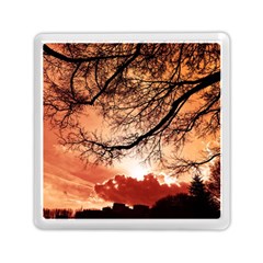 Tree Skyline Silhouette Sunset Memory Card Reader (square)  by Simbadda