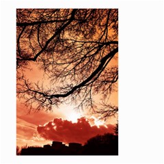 Tree Skyline Silhouette Sunset Small Garden Flag (two Sides) by Simbadda