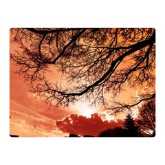 Tree Skyline Silhouette Sunset Double Sided Flano Blanket (mini)  by Simbadda