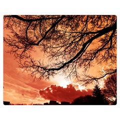 Tree Skyline Silhouette Sunset Double Sided Flano Blanket (medium)  by Simbadda