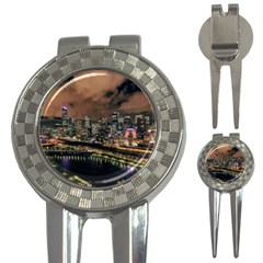 Cityscape Night Buildings 3-in-1 Golf Divots by Simbadda