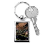 Cityscape Night Buildings Key Chains (Rectangle)  Front