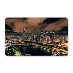 Cityscape Night Buildings Magnet (rectangular) by Simbadda