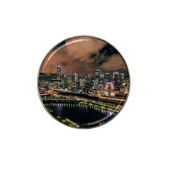 Cityscape Night Buildings Hat Clip Ball Marker (10 Pack) by Simbadda