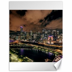 Cityscape Night Buildings Canvas 18  X 24   by Simbadda