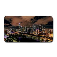 Cityscape Night Buildings Medium Bar Mats by Simbadda