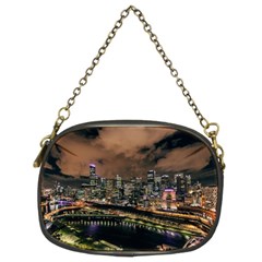 Cityscape Night Buildings Chain Purses (two Sides)  by Simbadda