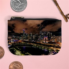 Cityscape Night Buildings Mini Coin Purses by Simbadda