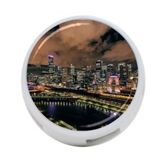 Cityscape Night Buildings 4-port Usb Hub (one Side) by Simbadda