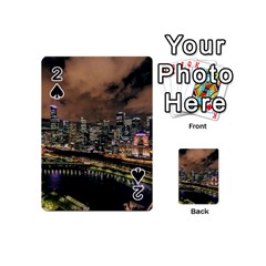 Cityscape Night Buildings Playing Cards 54 (mini)  by Simbadda