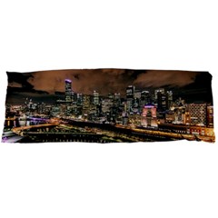 Cityscape Night Buildings Body Pillow Case Dakimakura (two Sides) by Simbadda