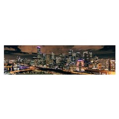 Cityscape Night Buildings Satin Scarf (oblong) by Simbadda