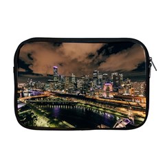 Cityscape Night Buildings Apple Macbook Pro 17  Zipper Case by Simbadda