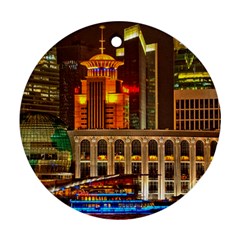 Shanghai Skyline Architecture Ornament (round) by Simbadda