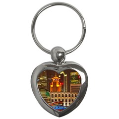 Shanghai Skyline Architecture Key Chains (heart) 