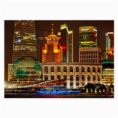 Shanghai Skyline Architecture Large Glasses Cloth by Simbadda