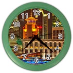 Shanghai Skyline Architecture Color Wall Clocks Front