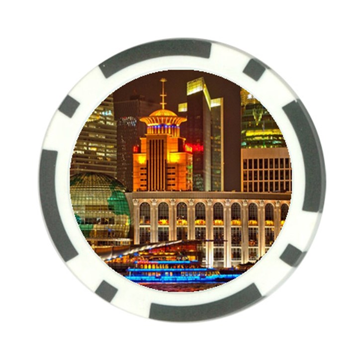 Shanghai Skyline Architecture Poker Chip Card Guard