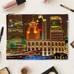 Shanghai Skyline Architecture Cosmetic Bag (xl) by Simbadda